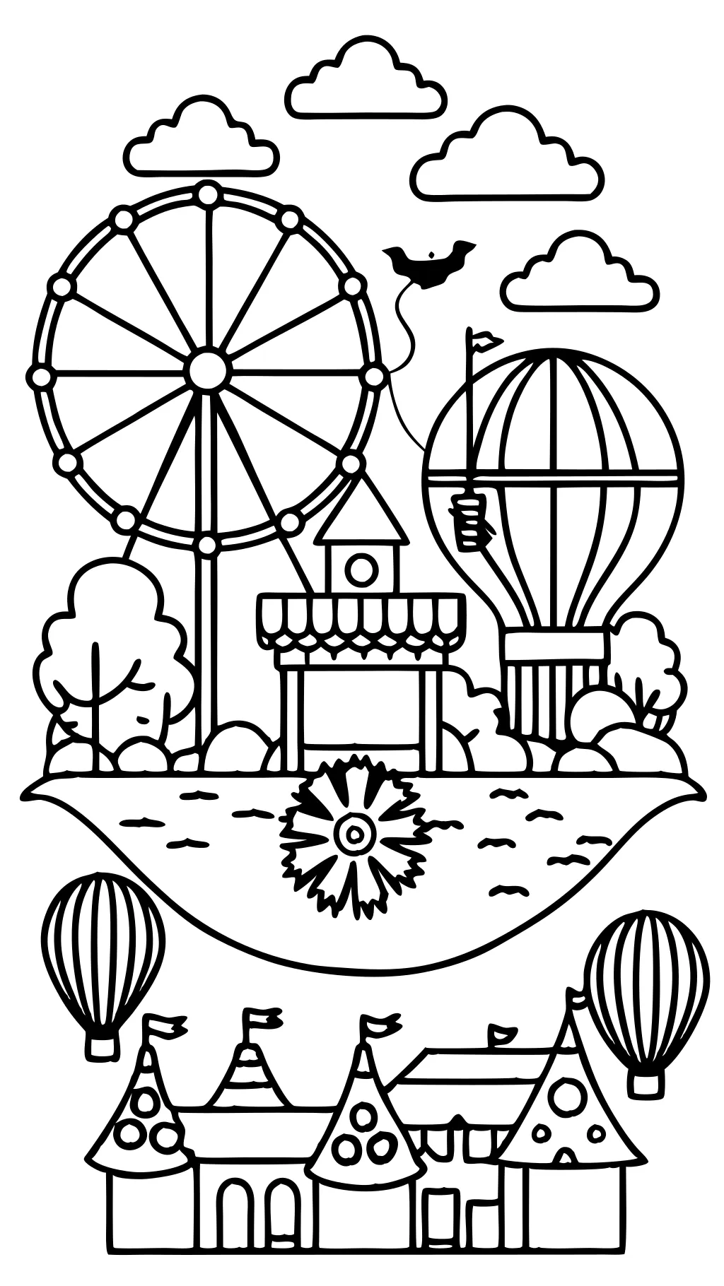 theme park coloring pages